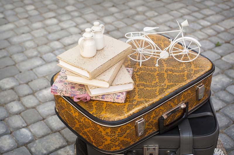 Traditional suitcase for travel